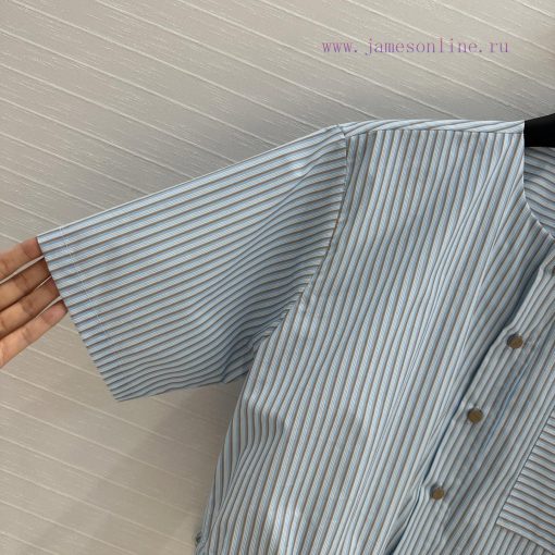 BC77211 Fe * 25s New Product Small High Waisted Striped Short Sleeved Shirt With Temperament An wbbdf96z - Image 4
