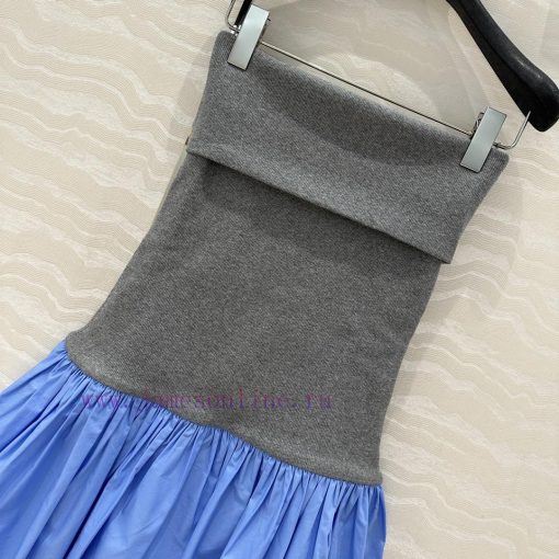 AL77216 Miu Miu Girls' Dressing And Stacking Artifact Strapless Dress With College Style Ribbed zkuh8g7k - Image 4