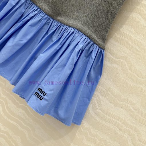 AL77216 Miu Miu Girls' Dressing And Stacking Artifact Strapless Dress With College Style Ribbed zkuh8g7k - Image 5
