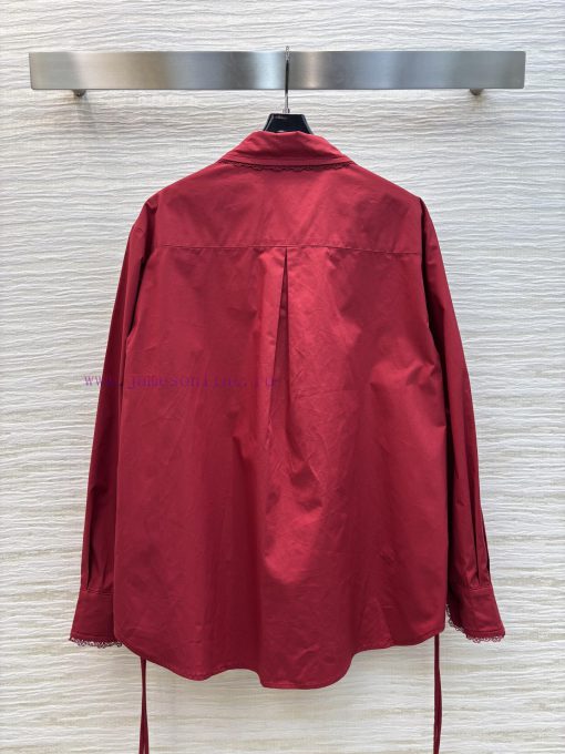 CC77225 Gucci 25 Early Spring Runway Style Lace Edge Patchwork Lapel Shirt Basic Casual Lapel L 2m2asp5g - Image 9