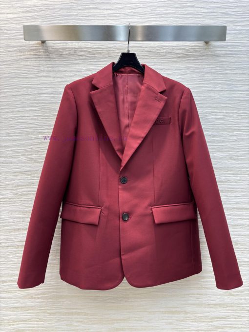 CW77227 Gucci 25 Early Spring New Collection Two Button Wine Red Suit Jacket Recommended For Ea bhqgb3iu