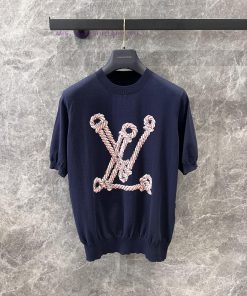 ZT60990 Louis Vuitton 25Ss Spring/Summer New Sailing Series Twisted Rope Logo Knitted Short Sle umoumyo5