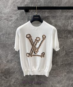 ZT60990 Louis Vuitton 25Ss Spring/Summer New Sailing Series Twisted Rope Logo Knitted Short Sle svrsfcuz