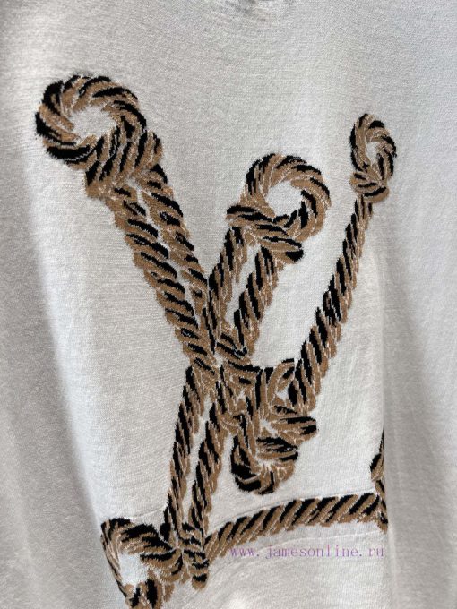 ZT60990 Louis Vuitton 25Ss Spring/Summer New Sailing Series Twisted Rope Logo Knitted Short Sle svrsfcuz - Image 6