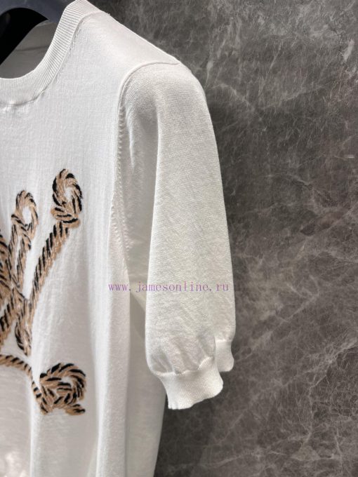 ZT60990 Louis Vuitton 25Ss Spring/Summer New Sailing Series Twisted Rope Logo Knitted Short Sle svrsfcuz - Image 8