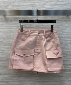 CB77228 Prada 25 Spring/Summer Double Pocket Triangular Pink Work Half Skirt Exquisite And Hand 2ro42mum