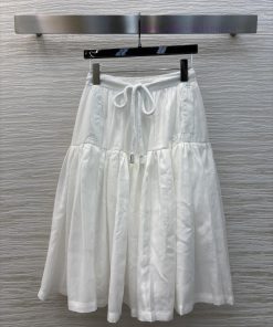 CB77229 Prada 25 Spring/Summer Elastic Waisted Umbrella Shaped Skirt Custom Made Of Silk And Co rtdjl98g