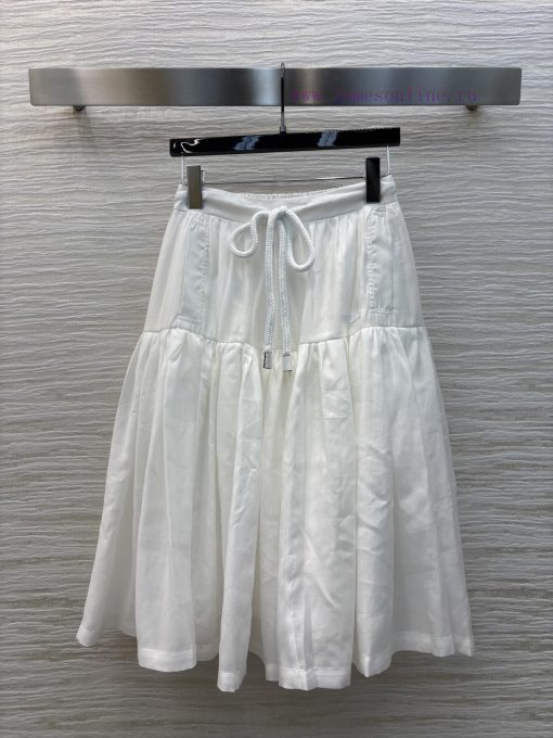 CB77229 Prada 25 Spring/Summer Elastic Waisted Umbrella Shaped Skirt Custom Made Of Silk And Co rtdjl98g