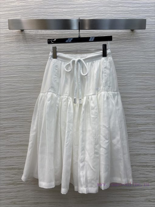 CB77229 Prada 25 Spring/Summer Elastic Waisted Umbrella Shaped Skirt Custom Made Of Silk And Co rtdjl98g - Image 2