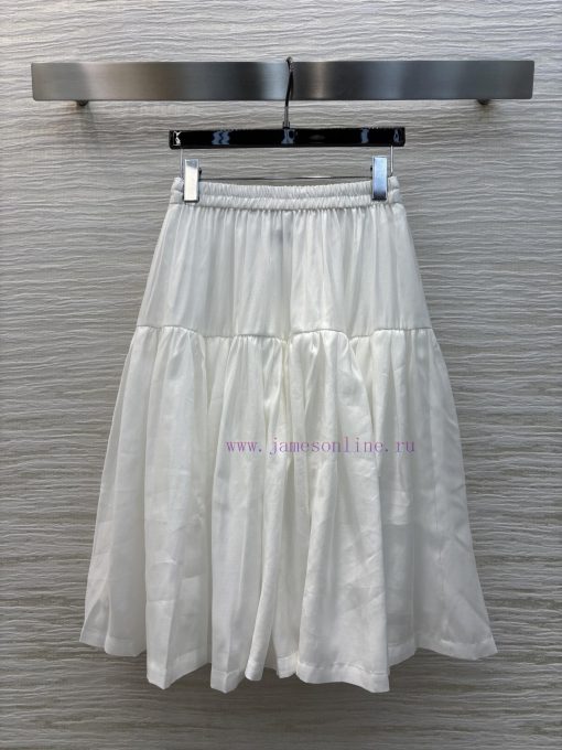 CB77229 Prada 25 Spring/Summer Elastic Waisted Umbrella Shaped Skirt Custom Made Of Silk And Co rtdjl98g - Image 9