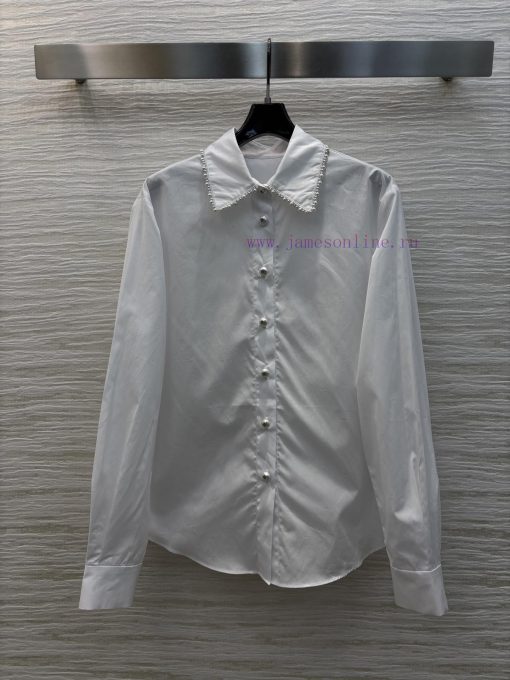CC77232 Chanel 25 Early Spring Pearl Inlaid Collar Double C Jacquard Shirt Customized Double C 7i52zsmc - Image 2