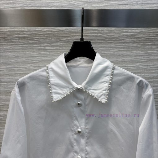 CC77232 Chanel 25 Early Spring Pearl Inlaid Collar Double C Jacquard Shirt Customized Double C 7i52zsmc - Image 3