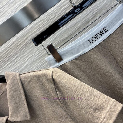 CT77239 Loewe 25 Early Spring New Collection Lazy Suit Polo Collar Short Sleeved Top+elastic Wa 8d9vters - Image 4