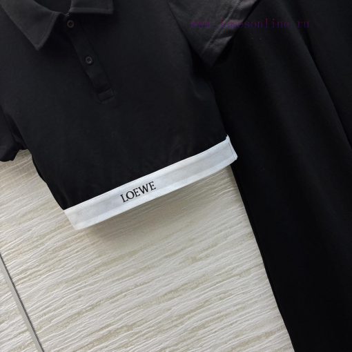 CT77239 Loewe 25 Early Spring New Collection Lazy Suit Polo Collar Short Sleeved Top+elastic Wa wxq61m8h - Image 7
