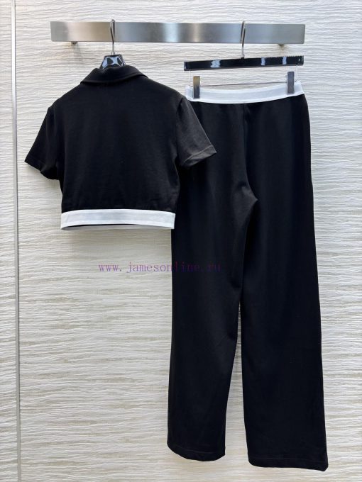 CT77239 Loewe 25 Early Spring New Collection Lazy Suit Polo Collar Short Sleeved Top+elastic Wa wxq61m8h - Image 9