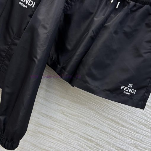 CT77250 Fendi 25 Early Spring New Collection Solid Color Casual Nylon Set With Hooded Zipper Ja x2l8fqie - Image 8