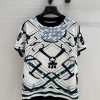 BT77253 Hermes 25 Early Spring New Product Saddle Printing Splicing Knitted Top Printed Surface xm9fbhph