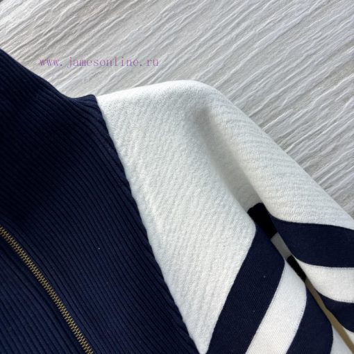 CW77252 Louis Vuitton 25 Early Spring Striped Letter Stand Up Collar Zipper Long Sleeved Knit J 2pv6yfpz - Image 5