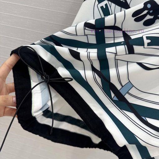 BT77253 Hermes 25 Early Spring New Product Saddle Printing Splicing Knitted Top Printed Surface xm9fbhph - Image 8