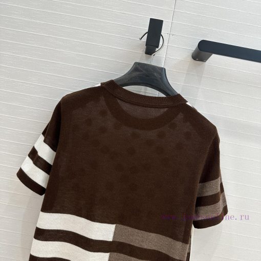 BT77255 Hermes 25 Early Spring New Product Polka Inlaid Color Blocked Knitted Top With Wool Ble ys9fydte - Image 10