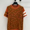 BT77255 Hermes 25 Early Spring New Product Polka Inlaid Color Blocked Knitted Top With Wool Ble it915orl