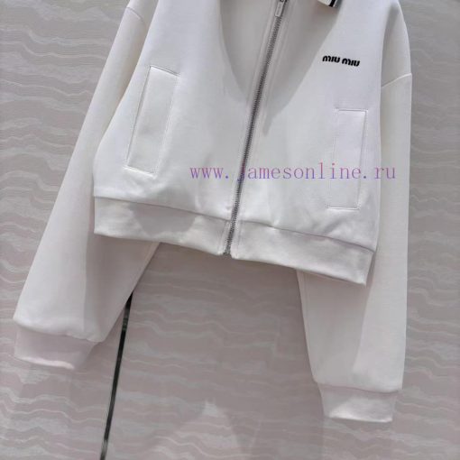 ️ AW77259 Miu Miu Girls' Fashion Style Hoodie Short Coat Customized Imported High Density Doubl 06j0um9o - Image 6