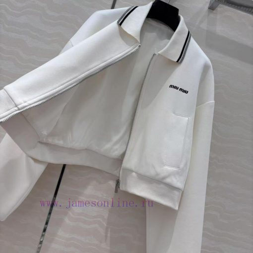 ️ AW77259 Miu Miu Girls' Fashion Style Hoodie Short Coat Customized Imported High Density Doubl 06j0um9o - Image 9