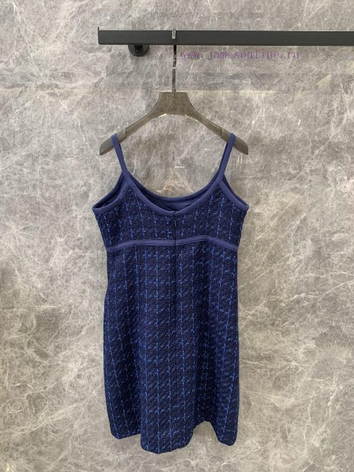 ZL56791 Chanel 24Ss New Blue Tweed Woven Suspender Vest Dress In Spring And Summer | Yb Has Dev qec8kacp - Image 3
