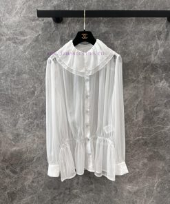 ZC61002 Chanel 25Ss Spring/Summer New Lotus Collar Long Sleeve Shirt | Produced By Haute Coutur 2xc9mval