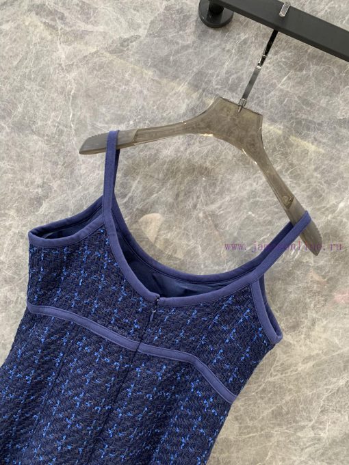 ZL56791 Chanel 24Ss New Blue Tweed Woven Suspender Vest Dress In Spring And Summer | Yb Has Dev qec8kacp - Image 5