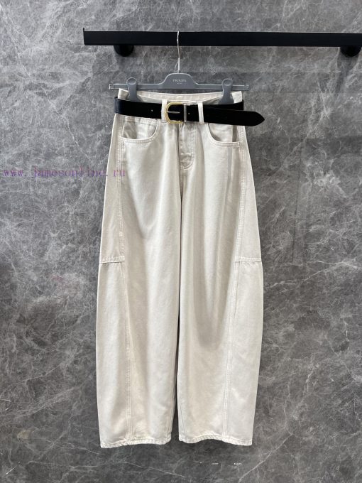 ZK61006 Prada 25Ss Spring/Summer New Triangle Logo Decorative Sickle Jeans Delivery Belt | Made 9uuc9oq6