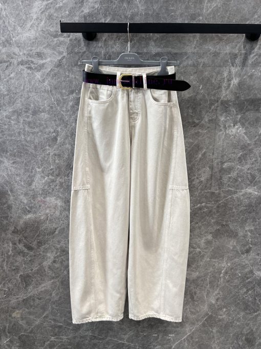 ZK61006 Prada 25Ss Spring/Summer New Triangle Logo Decorative Sickle Jeans Delivery Belt | Made 9uuc9oq6 - Image 2