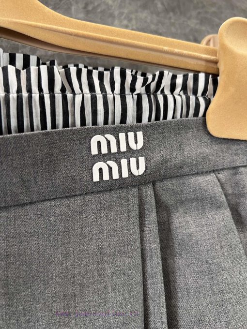 ZK60778 Miumi * 25Ss Spring And Summer New Micro Logo Contrast Waist Drawstring Casual Trousers s0gdk1n6 - Image 6