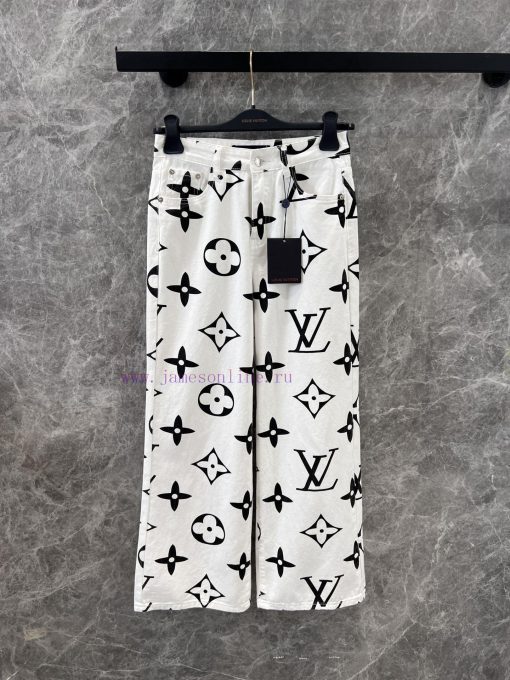 ZK61008 Louis Vuitton 25Ss New Spring/Summer Old Flower Printed Denim Pants | Absolutely Rocket vlt1vzyh