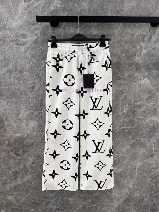 ZK61008 Louis Vuitton 25Ss New Spring/Summer Old Flower Printed Denim Pants | Absolutely Rocket vlt1vzyh - Image 2