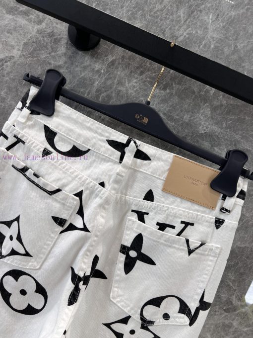 ZK61008 Louis Vuitton 25Ss New Spring/Summer Old Flower Printed Denim Pants | Absolutely Rocket vlt1vzyh - Image 5