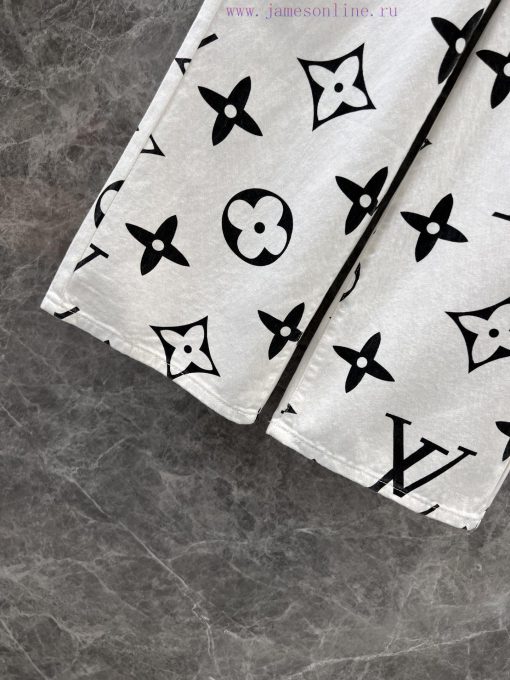 ZK61008 Louis Vuitton 25Ss New Spring/Summer Old Flower Printed Denim Pants | Absolutely Rocket vlt1vzyh - Image 8