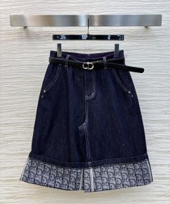 CK77262 Dior 25 New Collection Vintage Denim High Waist Pentagram Pants With Logo Jacquard Edgi knb66ai7