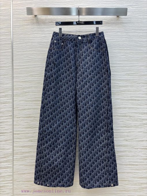 CK77263 Dior 25 Spring/Summer New Collection Customized Letter Jacquard Straight Leg Casual Pan k6ouo999 - Image 2