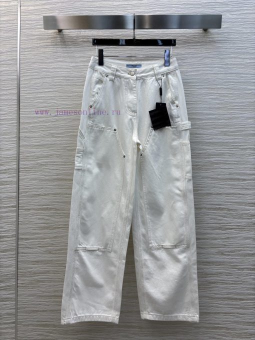 CK77266 Prada 25ss White Workwear Style Jeans Are Both Fashionable And Age Reducing. White Is E 0zdyct4x