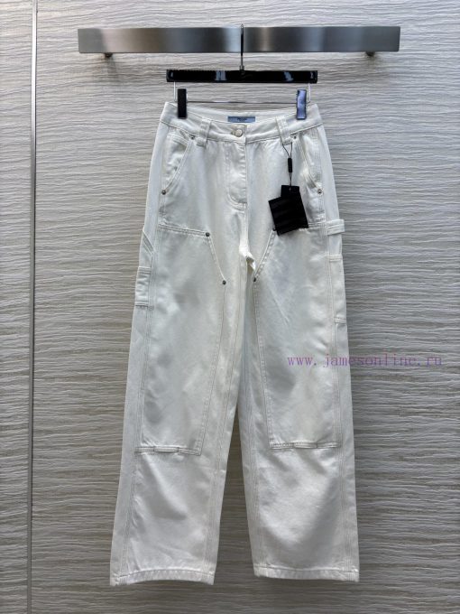 CK77266 Prada 25ss White Workwear Style Jeans Are Both Fashionable And Age Reducing. White Is E 0zdyct4x - Image 2