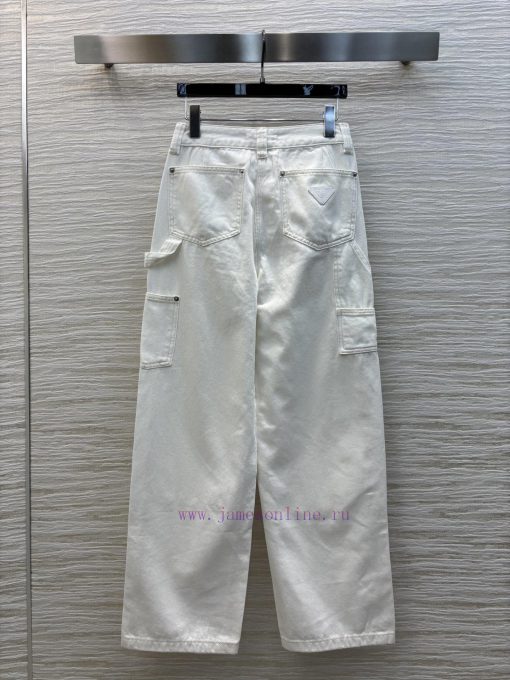 CK77266 Prada 25ss White Workwear Style Jeans Are Both Fashionable And Age Reducing. White Is E 0zdyct4x - Image 9