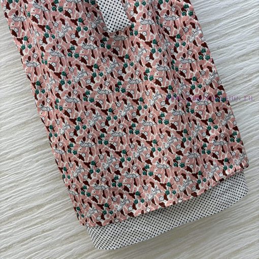 CL77268 Miu Miu 25 Spring/Summer New Collection Small Floral Polka Dot Patchwork Short Sleeved ob011v00 - Image 8