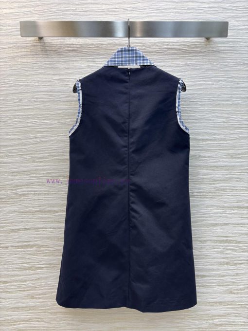 CL77 Miu Miu 25 Early Spring New Collection Splicing Grid Series Collar Tank Top Skirt Splicing h0ma8ghh - Image 9