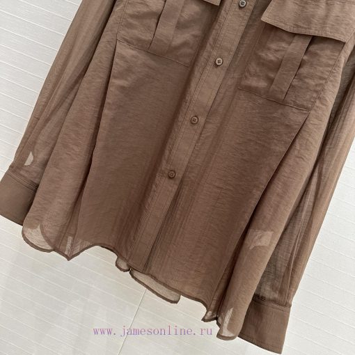 BC77282 B * C25 Spring/Summer New Product Work Style Cotton And Hemp Shirt With Double Pocket R pcvg17el - Image 6
