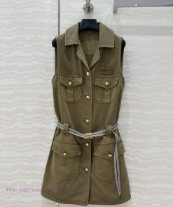 ️ High End AL76186 Miu Miu Scout Series Dressing Intellectual Molecule Lapel Workwear Vest Dres wcox91z9