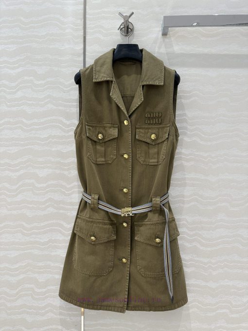 ️ High End AL76186 Miu Miu Scout Series Dressing Intellectual Molecule Lapel Workwear Vest Dres wcox91z9 - Image 2