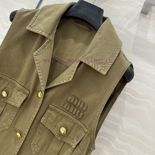 ️ High End AL76186 Miu Miu Scout Series Dressing Intellectual Molecule Lapel Workwear Vest Dres wcox91z9 - Image 4