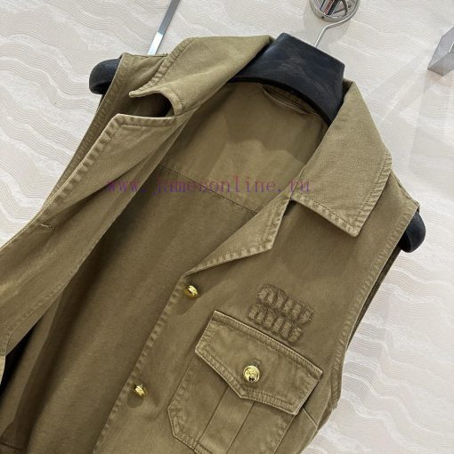 ️ High End AL76186 Miu Miu Scout Series Dressing Intellectual Molecule Lapel Workwear Vest Dres wcox91z9 - Image 8