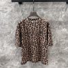 ZT61011 ANINE BING 25Ss Spring/Summer New American Retro Leopard Print Distressed Round Neck Sh u5bdplgm